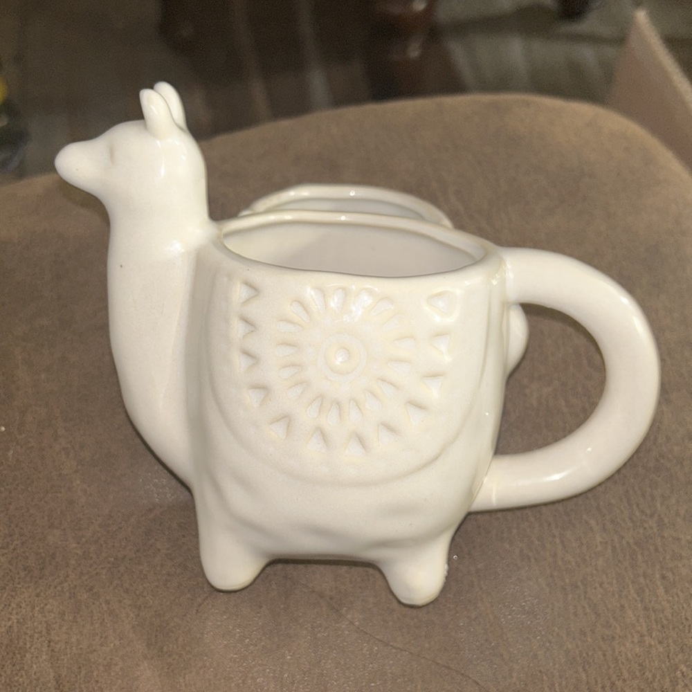 Llama Cup or Mug World Market White Ceramic with Tea Bag Holder - Picture 2 of 7